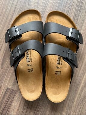 Birkenstock Black Two-Strap Arizona Sandals